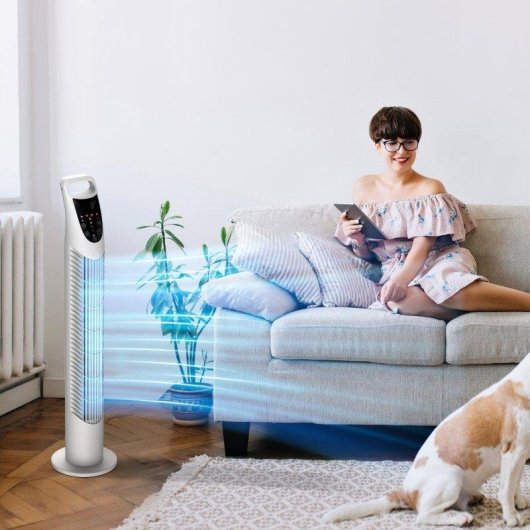 Ventilatore a Colonna Rolipo 40W 3 Velocità Oscillante Telecomando Timer