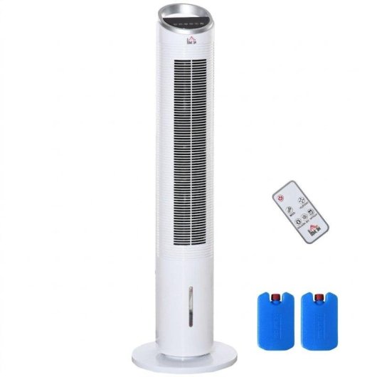 Ventilatore a Colonna Rolipo 60W 3 Velocità Nebulizzatore Telecomando Bianco