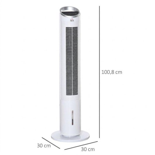 Ventilatore a Colonna Rolipo 60W 3 Velocità Nebulizzatore Telecomando Bianco