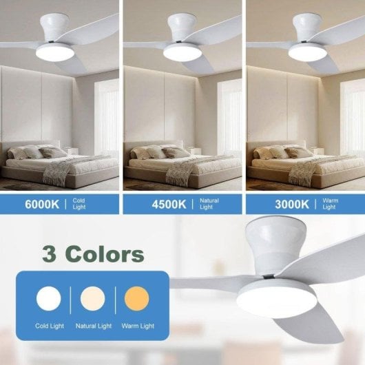 Deckenventilator mit Licht Autrucker 40'' LED 6 Stufen Fernbedienung Leise