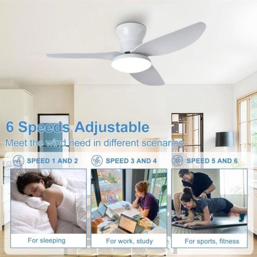Deckenventilator mit Licht Autrucker 40'' LED 6 Stufen Fernbedienung Leise