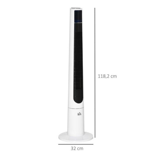 Ventilatore a Colonna Rolipo 50W 3 Velocità 3 Modalità Silenzioso Telecomando Oscillazione 40°