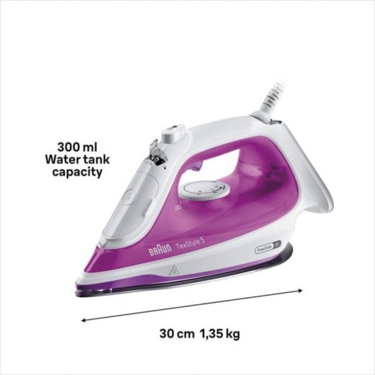 Plancha a vapor Braun TexStyle 5 SI 5225 2500 W 200 g/min Rosa/Blanco