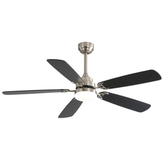 Ventilatore da Soffitto con Luce Rolipo 18W LED 132cm 6 Velocità Motore DC Telecomando Nero