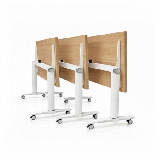 Mesa Spacio FlexiMove Plegable y Volteable 1600x800mm Roble Stella con Ruedas