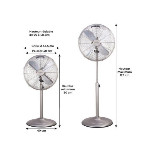 Standventilator Oceanic 50W 40cm 3 Stufen Höhenverstellbar 75° Oszillation