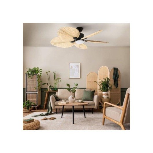 Ventilador de Techo con Luz FARELEK Makani 18W 132cm 6 Velocidades Motor DC Silencioso Mando Temporizador