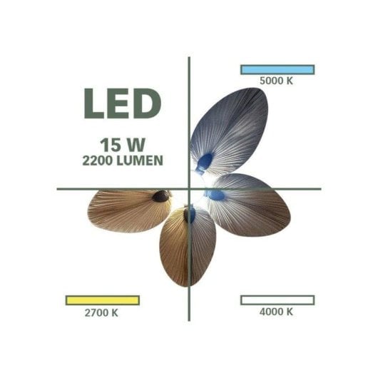 Ventilador de Techo con Luz FARELEK Makani 18W 132cm 6 Velocidades Motor DC Silencioso Mando Temporizador