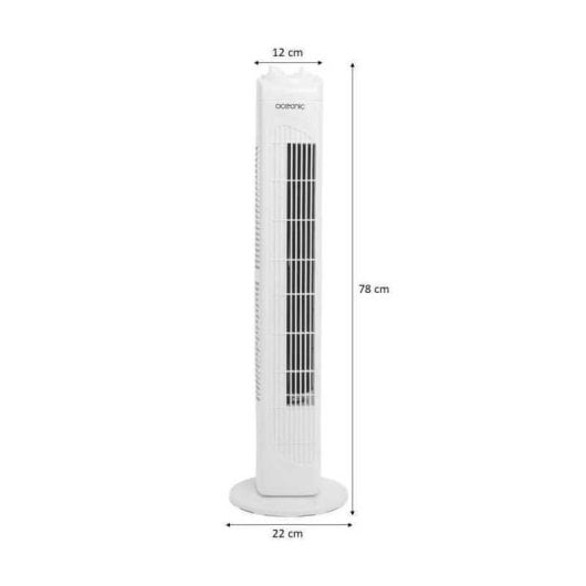 Turmventilator Oceanic OCEAVC78CMW3 45W 81cm 3 Stufen Oszillation Timer Weiß