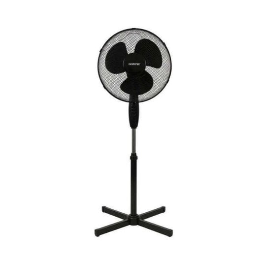 Ventilateur sur Pied Oceanic 45W 41cm 3 Vitesses Oscillation Tête Inclinable Noir