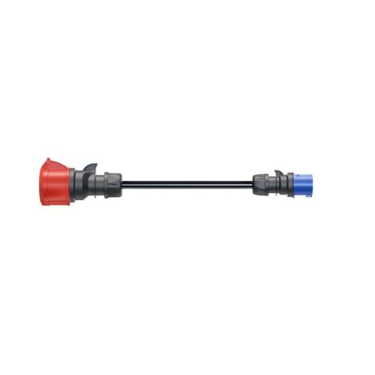 Adattatore go-e per Gemini flex 22 kW, CEE rosso trifase 32A a CEE blu monofase 16A