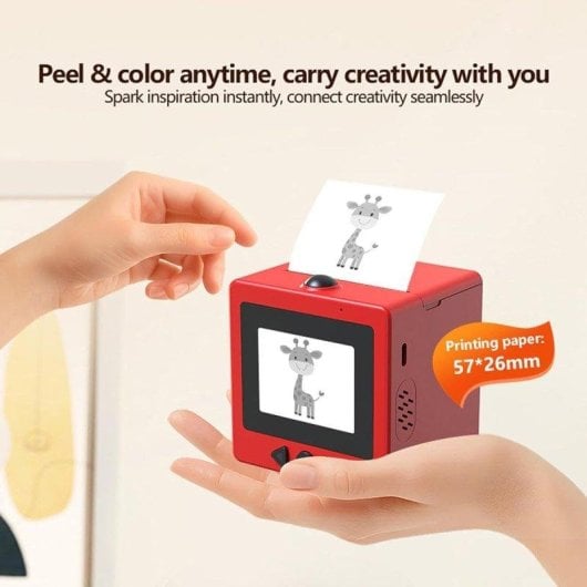 Impressora Térmica Mini Portátil Bluetooth WiFi Klack AI Printer Vermelha com Voz