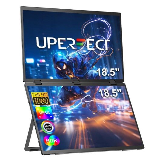 Monitor Uperfect Dual 18,5" FullHD 100Hz IPS 100% sRGB VESA 5ms