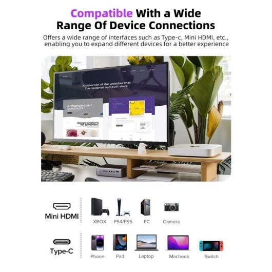 Monitor Uperfect 22" QHD 60Hz QLED portátil USB-C Mini HDMI antirreflejo VESA