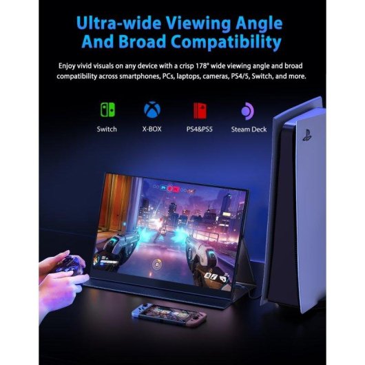 Monitor PC Uperfect 2K 16" QHD 120Hz IPS Portatile USB-C Mini HDMI VESA 4ms