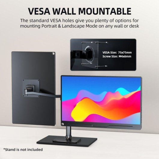 Monitor Uperfect 15,6" FullHD IPS HDMI Type-C VESA HDR Lautsprecher