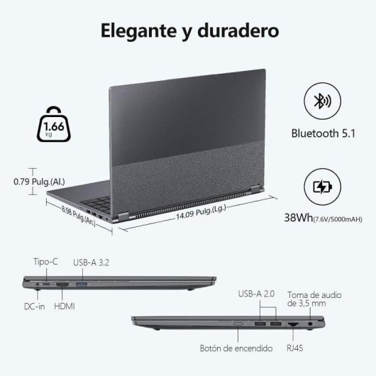 Portátil INTECHNE UL156 15.6" AMD Ryzen 3 3200U 16GB 512GB SSD Radeon Windows 11