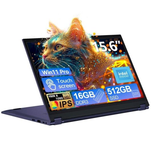 Portátil INTECHNE UCC-UL156 15,6" Intel Core m3-8100Y 16GB 512GB SSD UHD Graphics 615 Windows 11 Pro