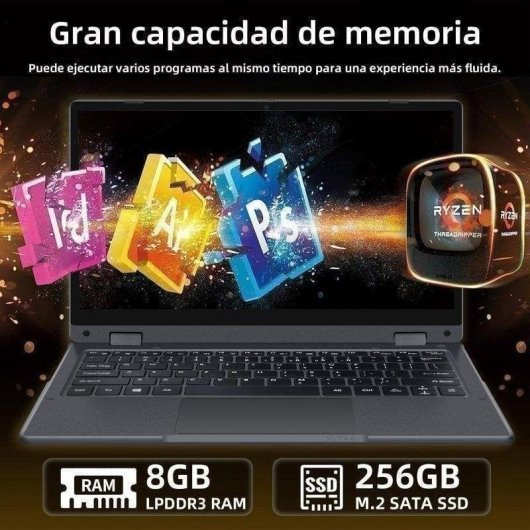 Portátil INTECHNE 11,6" Intel Core 6500Y 8GB 256GB SSD UHD 615 Windows 11 Pro