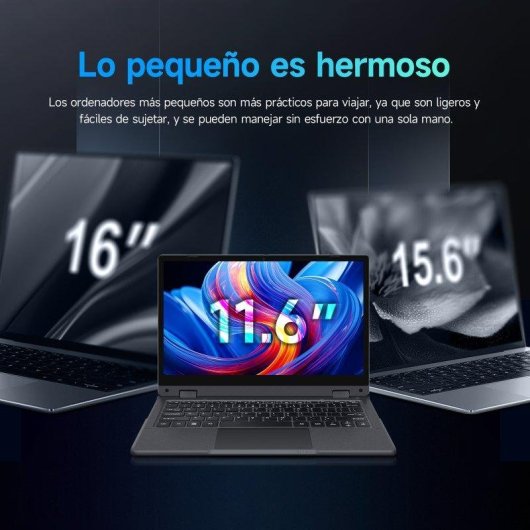 Portátil INTECHNE Convertible 11,6" Intel Core 6500Y 8GB 256GB SSD UHD 615 Windows 11 Pro