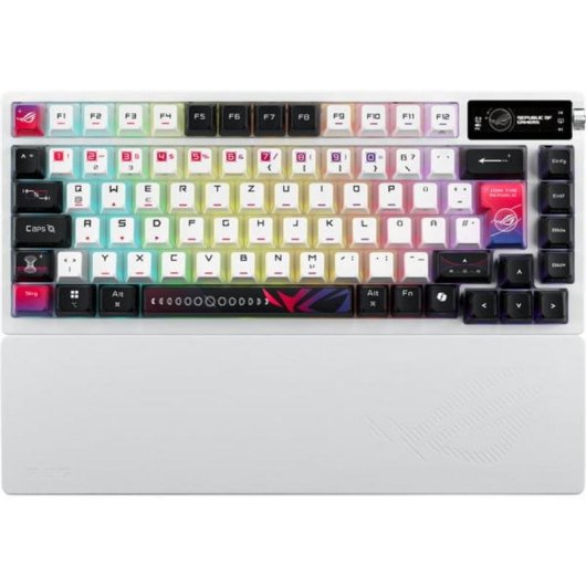 Teclado ASUS ROG Azoth X mecánico intercambiable en caliente 75% Swiss RGB OLED