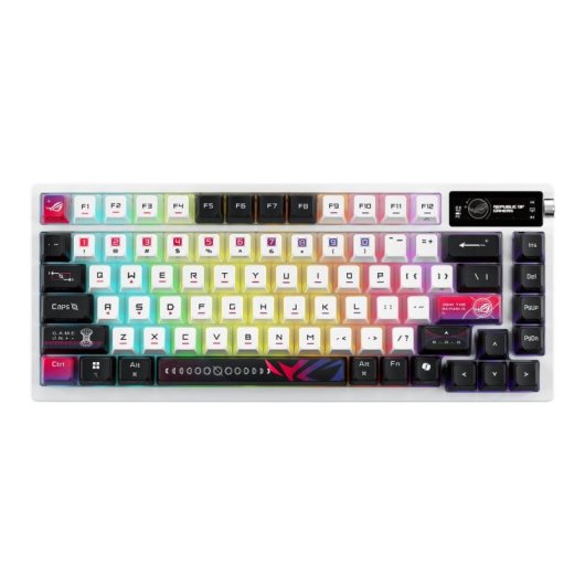 Teclado ASUS ROG Azoth X mecánico intercambiable en caliente 75% Swiss RGB OLED