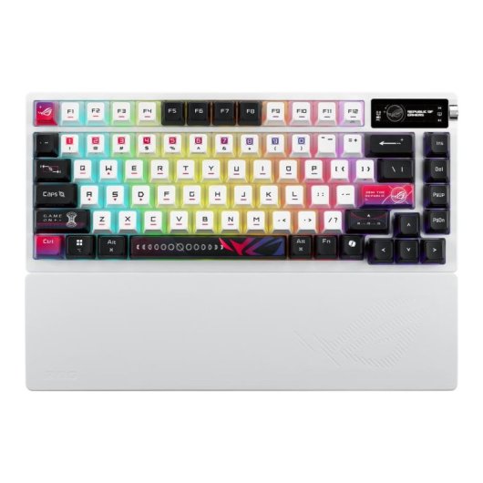Teclado ASUS ROG Azoth X mecánico intercambiable en caliente 75% Swiss RGB OLED