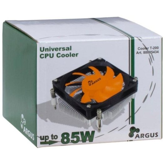 Refrigeración aire Inter-Tech Socket 1150/1151/1155/1156/1200 8 cm Argus T-200 negro naranja