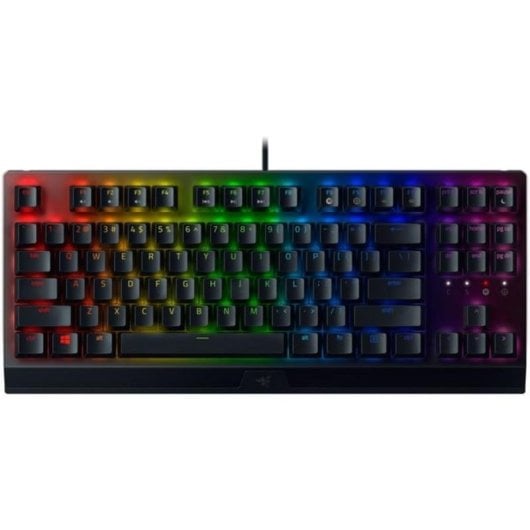 Teclado Razer Blackwidow V3 mecânico switches verdes RGB alemão QWERTZ