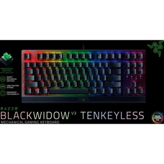 Teclado Razer Blackwidow V3 mecânico switches verdes RGB alemão QWERTZ