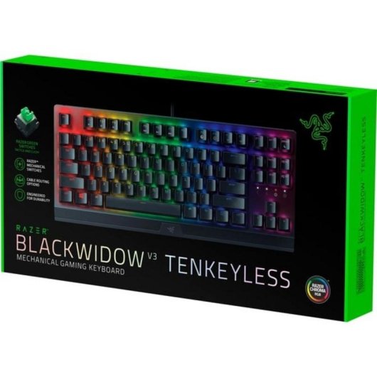 Teclado Razer Blackwidow V3 mecânico switches verdes RGB alemão QWERTZ