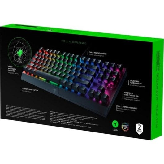 Teclado Razer Blackwidow V3 mecânico switches verdes RGB alemão QWERTZ
