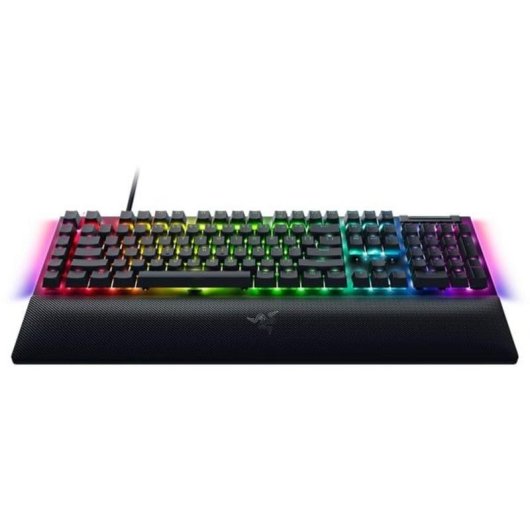 Teclado Razer BlackWidow V4 mecânico com switches verdes e RGB alemão