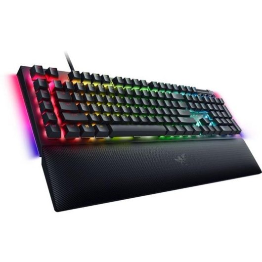 Teclado Razer BlackWidow V4 mecânico com switches verdes e RGB alemão