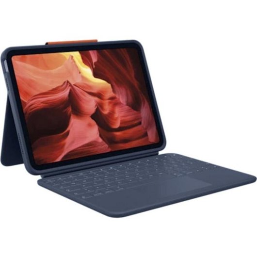 Teclado Logitech Rugged Combo 4 Touch magnético con trackpad alemán