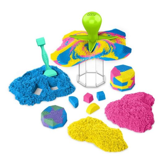 Arena cinética Kinetic Sand Set Aplasta y Crea 382 g 5 herramientas