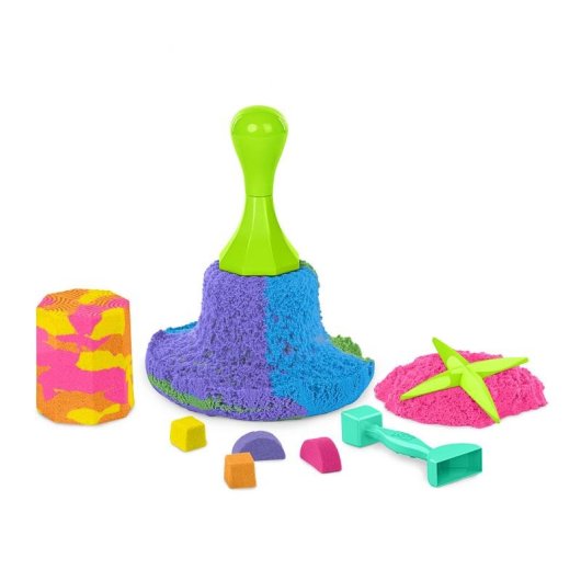 Arena cinética Kinetic Sand Set Aplasta y Crea 382 g 5 herramientas