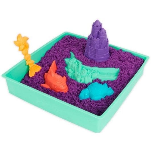 Arena Kinética Set Sandbox con Arenero y 4 Accesorios Spin Master Púrpura