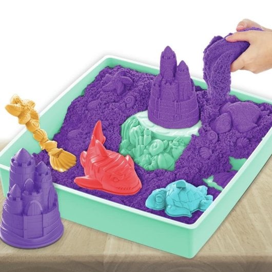 Arena Kinética Set Sandbox con Arenero y 4 Accesorios Spin Master Púrpura