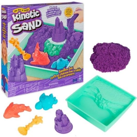 Arena Kinética Set Sandbox con Arenero y 4 Accesorios Spin Master Púrpura