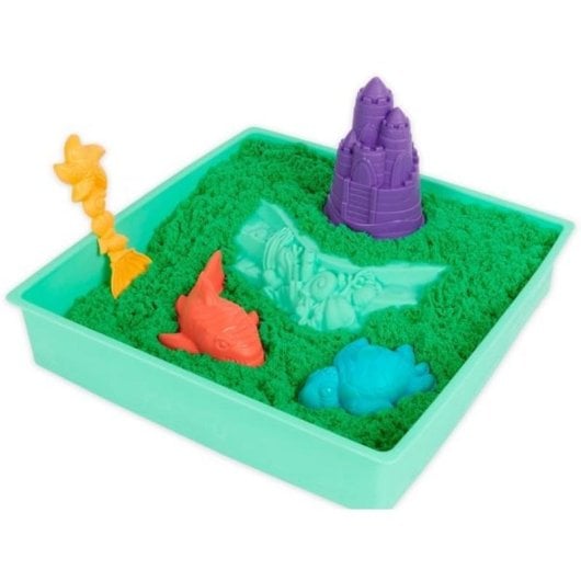 Set Sandbox Kinetic Sand con Arenero y 4 Accesorios 454 g Verde