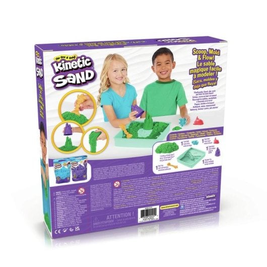 Set Sandbox Kinetic Sand con Arenero y 4 Accesorios 454 g Verde