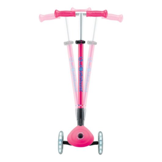 Patinete clásico Globber Primo Foldable Plus Lights 3 ruedas 50 kg rosa neón