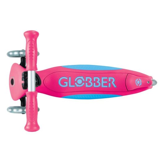 Patinete clásico Globber Primo Foldable Plus Lights 3 ruedas 50 kg rosa neón