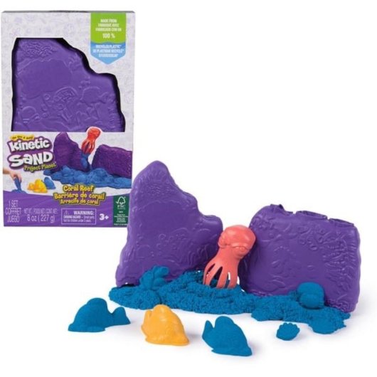 Kit de Arena Mágica Kinetic Sand Arrecife de Coral 227 g