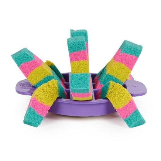 Arena Kinética Ultimate Sandisfying 907 g Rosa, Amarilla y Azul + Moldes y Herramientas