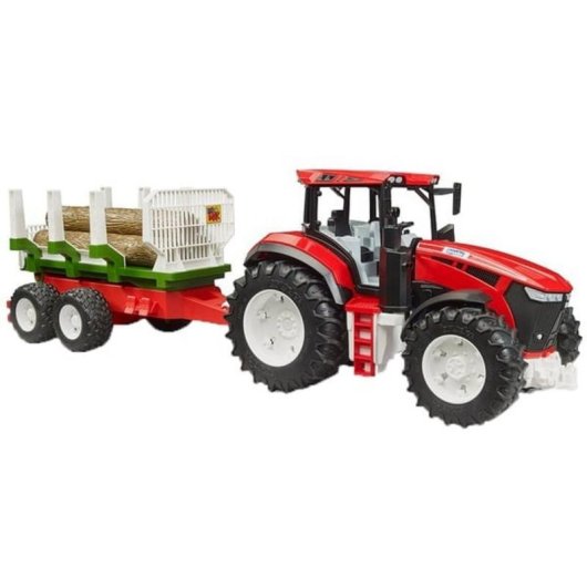 Traktor BRUDER ROADMAX mit Forstanhänger und Stämmen