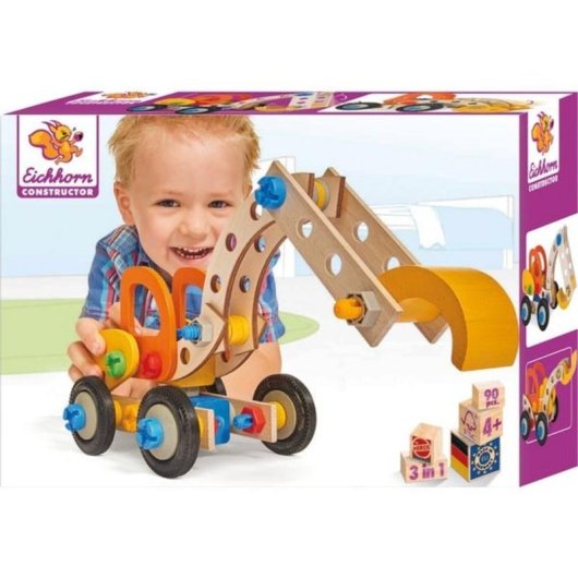 Kit de construction Eichhorn Excavateur compétences motrices bois plastique