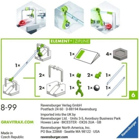 Elemento Tiroliena Ferroviaria Ravensburger GraviTrax