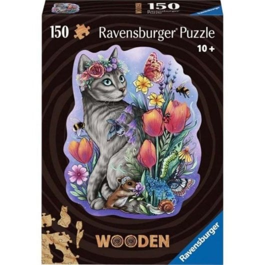 Puzzle en bois Ravensburger Chat de printemps 150 pièces